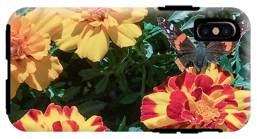 Red Admiral on Marigold - Phone Case