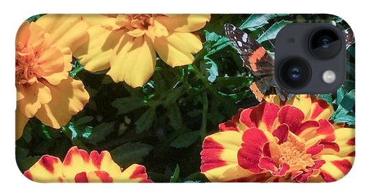 Red Admiral on Marigold - Phone Case