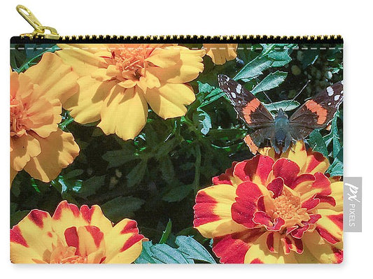 Red Admiral on Marigold - Zip Pouch