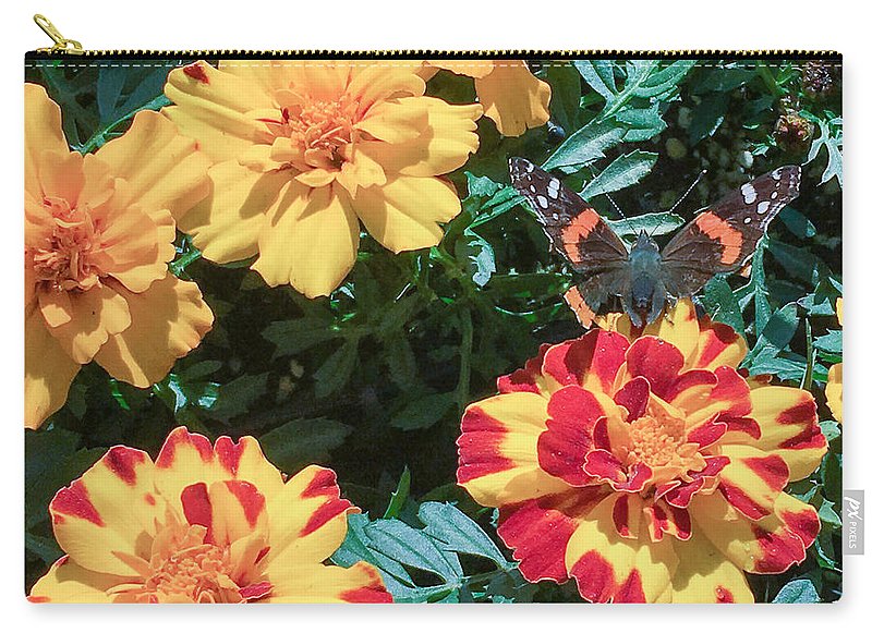 Red Admiral on Marigold - Zip Pouch