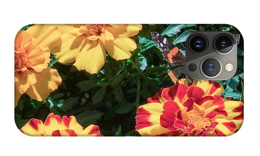 Red Admiral on Marigold - Phone Case