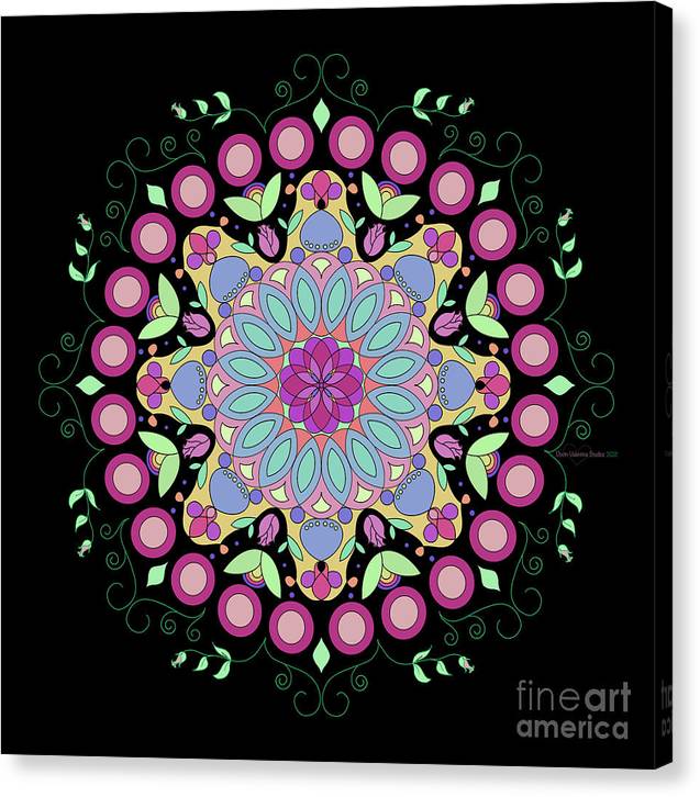 Pink Rose Single Mandala - Canvas Print