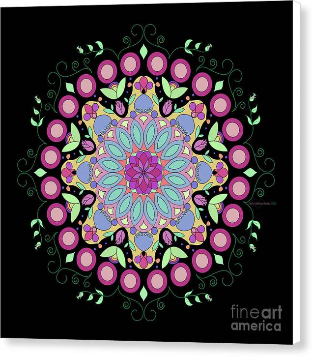 Pink Rose Single Mandala - Canvas Print