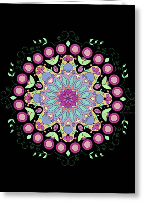 Pink Rose Single Mandala - Greeting Card