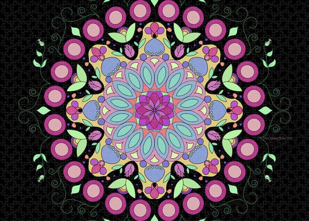 Pink Rose Single Mandala - Puzzle