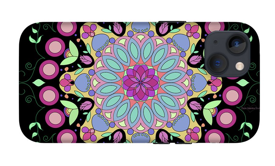 Pink Rose Single Mandala - Phone Case