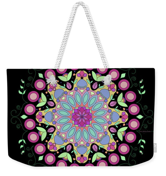 Pink Rose Single Mandala - Weekender Tote Bag