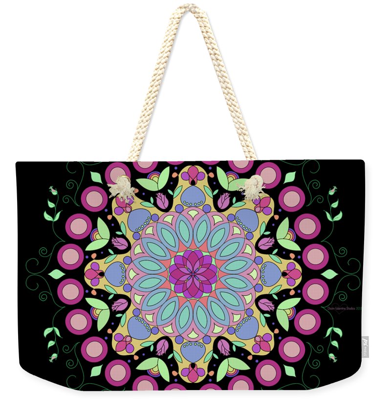 Pink Rose Single Mandala - Weekender Tote Bag