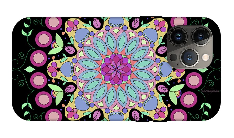 Pink Rose Single Mandala - Phone Case