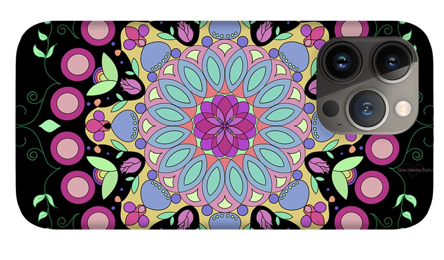 Pink Rose Single Mandala - Phone Case