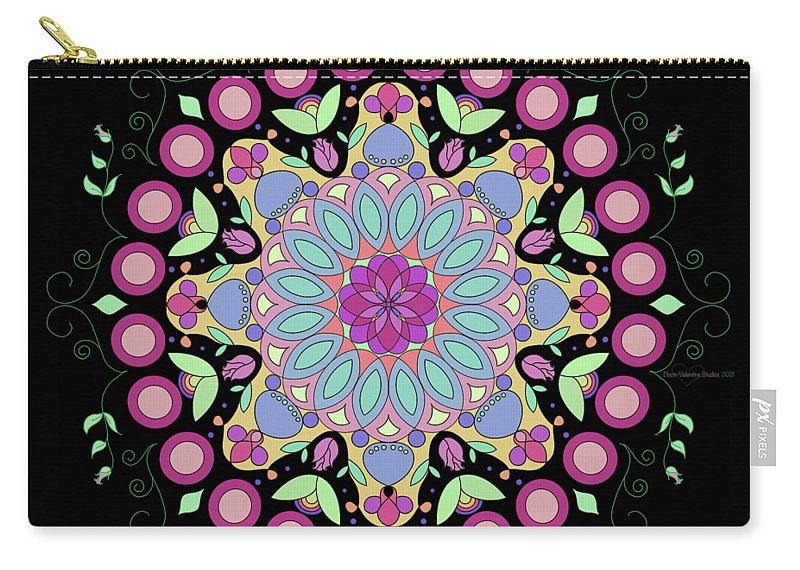 Pink Rose Single Mandala - Zip Pouch