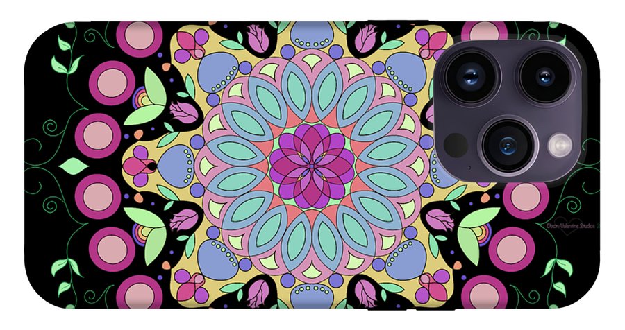 Pink Rose Single Mandala - Phone Case