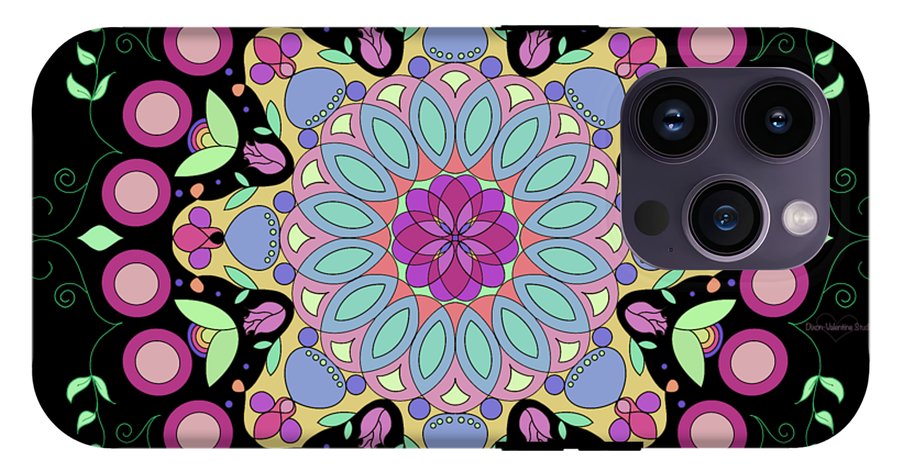 Pink Rose Single Mandala - Phone Case