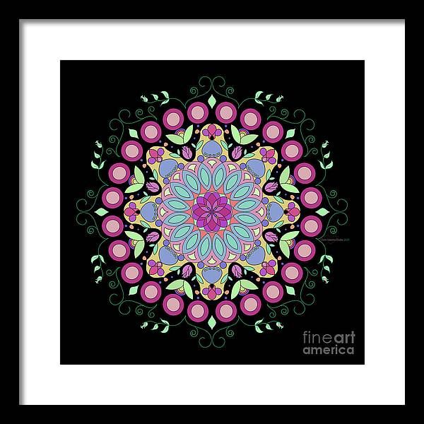 Pink Rose Single Mandala - Framed Print