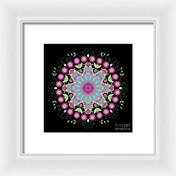 Pink Rose Single Mandala - Framed Print