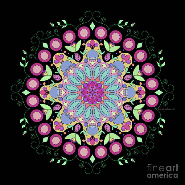 Pink Rose Single Mandala - Art Print