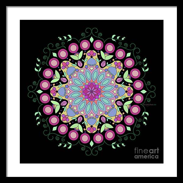 Pink Rose Single Mandala - Framed Print