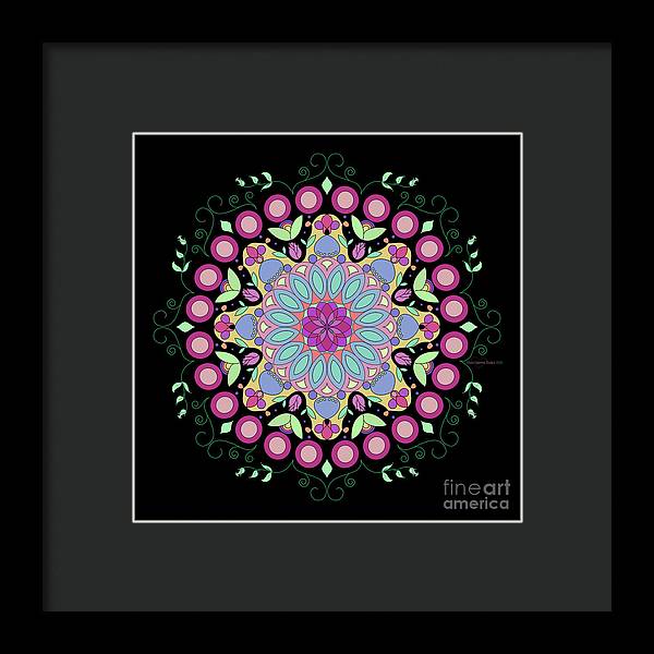 Pink Rose Single Mandala - Framed Print