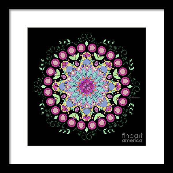 Pink Rose Single Mandala - Framed Print