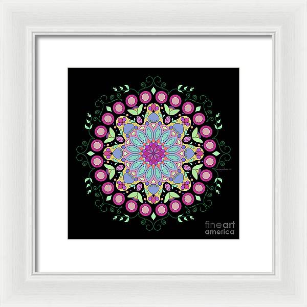 Pink Rose Single Mandala - Framed Print