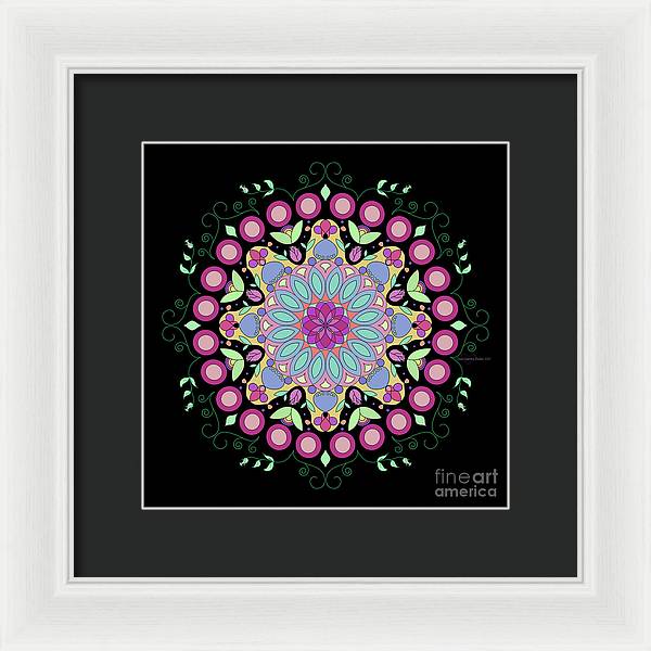 Pink Rose Single Mandala - Framed Print