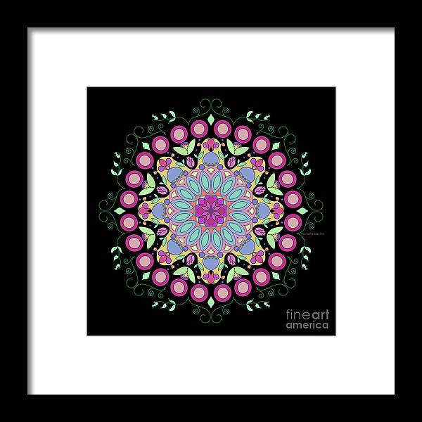 Pink Rose Single Mandala - Framed Print