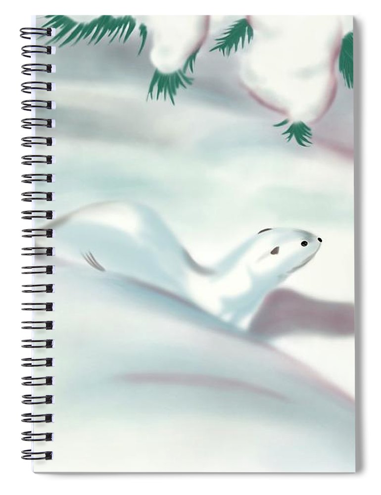 Winter Weasel  - Spiral Notebook