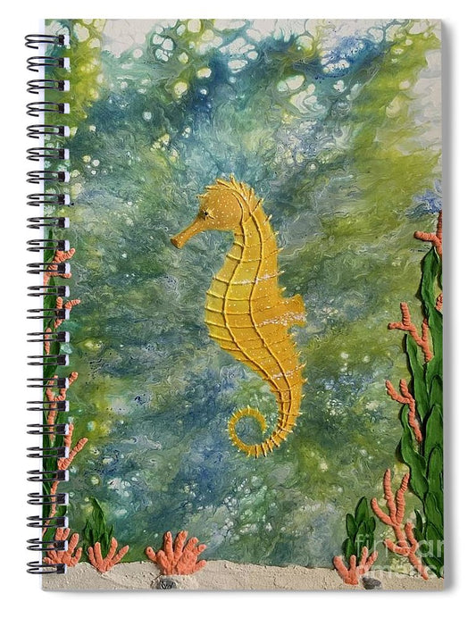 Yellow Seahorse - Spiral Notebook