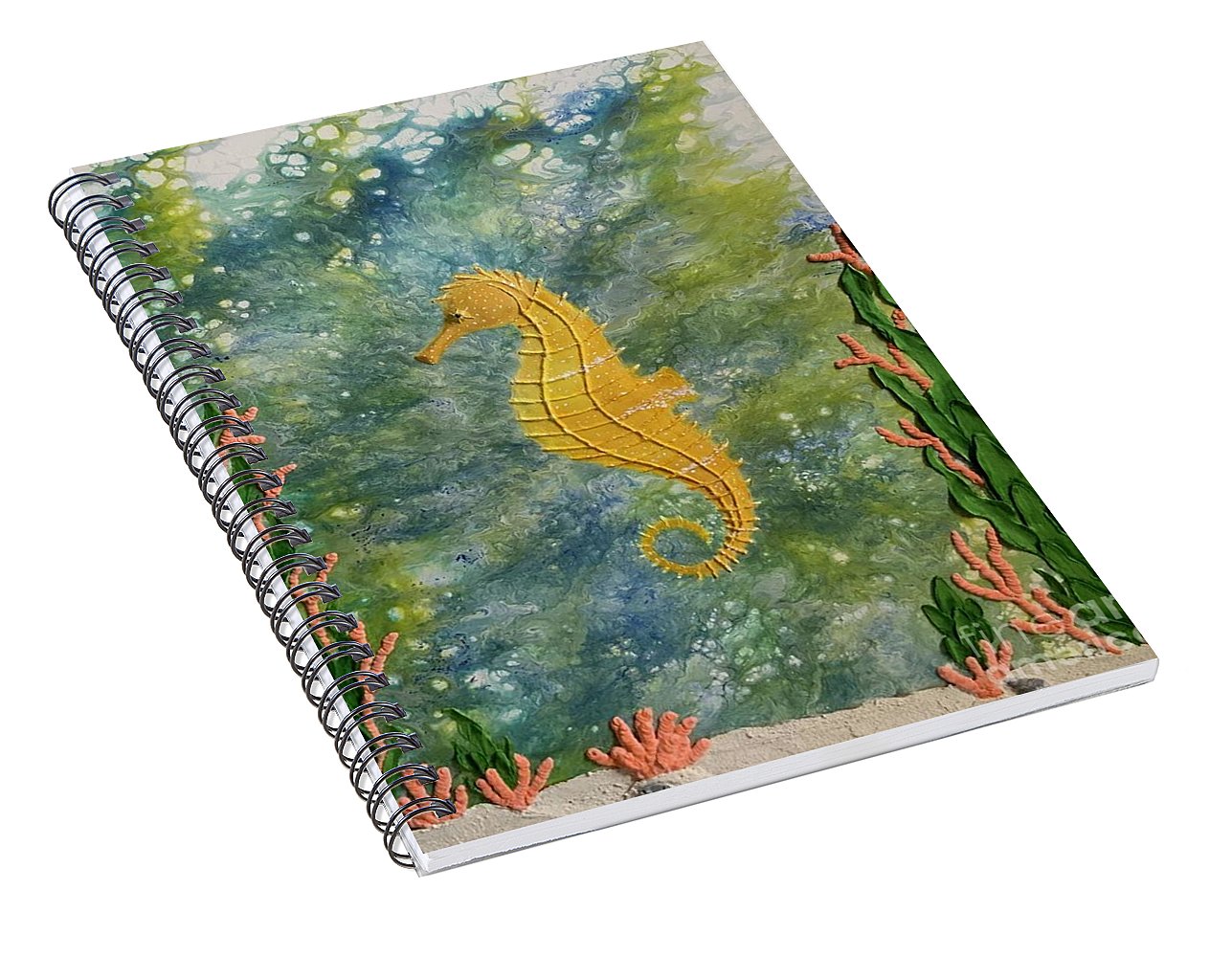 Yellow Seahorse - Spiral Notebook