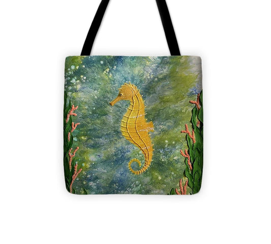 Yellow Seahorse - Tote Bag